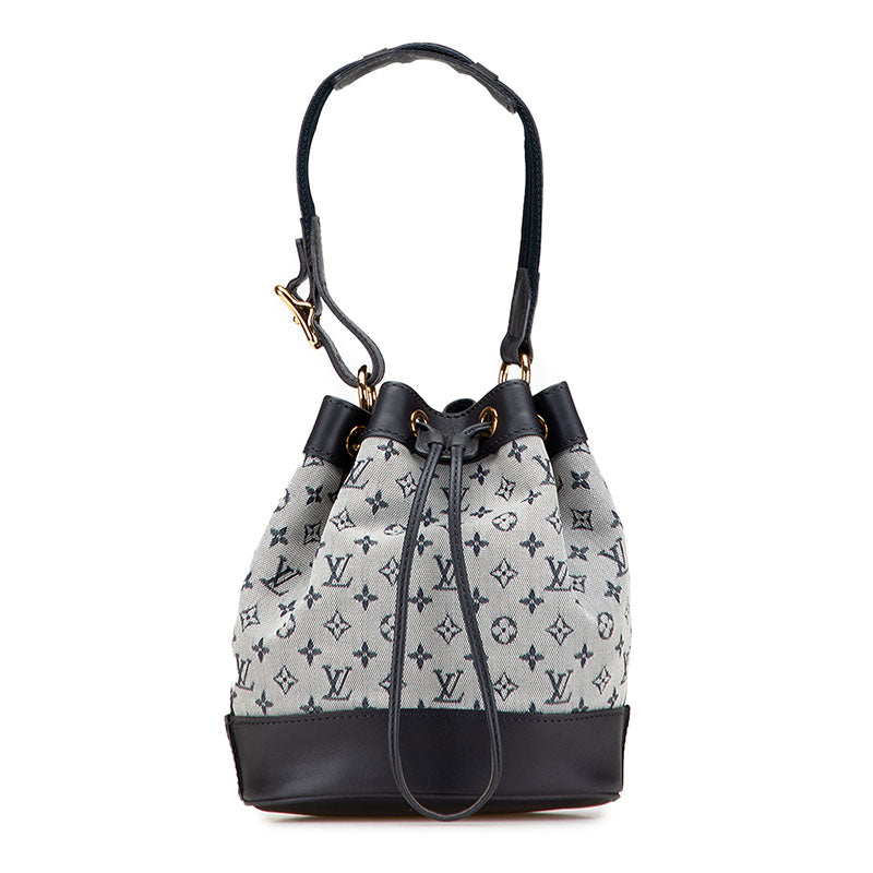 ルイ ヴィトン モノグラム ミニ ノエリー ショルダーバッグ M92685 グレー ブラック キャンバス レザー レディース LOUIS VUITTON 【中古】