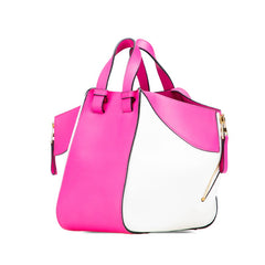 ロエベ アナグラム ハンモック スモール ハンドバッグ ショルダーバッグ 2WAY ホワイト ピンク レザー レディース LOEWE 【中古】