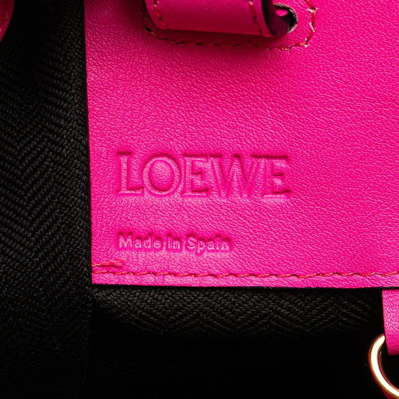 ロエベ アナグラム ハンモック スモール ハンドバッグ ショルダーバッグ 2WAY ホワイト ピンク レザー レディース LOEWE 【中古】