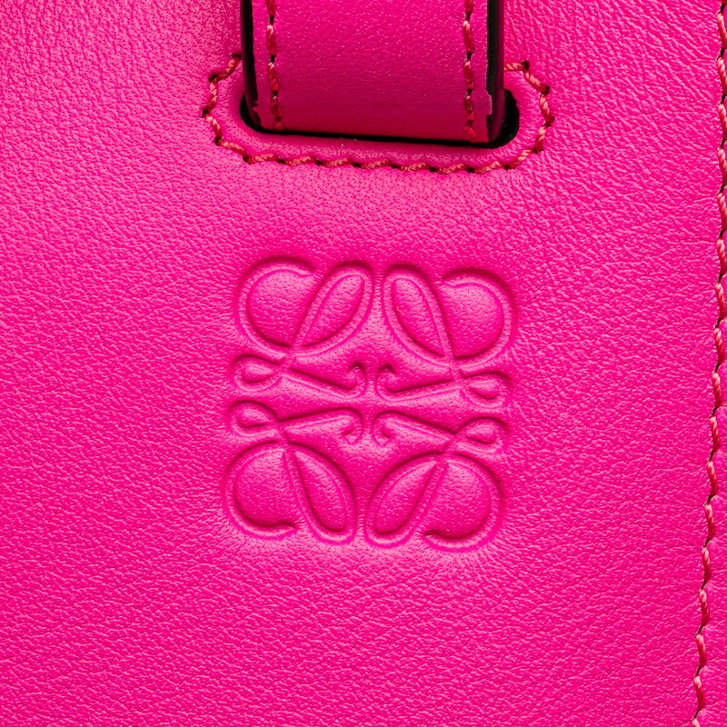 ロエベ アナグラム ハンモック スモール ハンドバッグ ショルダーバッグ 2WAY ホワイト ピンク レザー レディース LOEWE 【中古】
