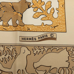 エルメス カレ90 EARLY AMERICA 古き良きアメリカ スカーフ ベージュ系 シルク レディース HERMES 中古