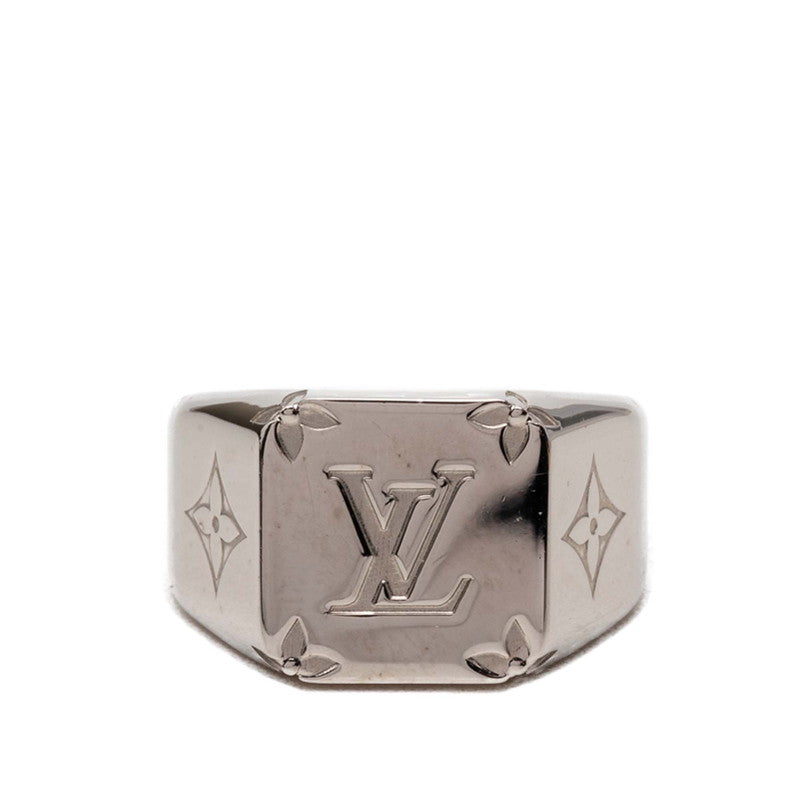 ルイ ヴィトン モノグラム シグネットリング 指輪 #M M62487 シルバー メタル メンズ LOUIS VUITTON 【中古】