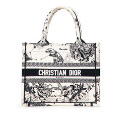 ディオール ゾディアック ブックトート スモール トートバッグ ホワイト ブラック キャンバス レディース Dior 【中古】