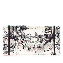 ディオール ゾディアック ブックトート スモール トートバッグ ホワイト ブラック キャンバス レディース Dior 【中古】