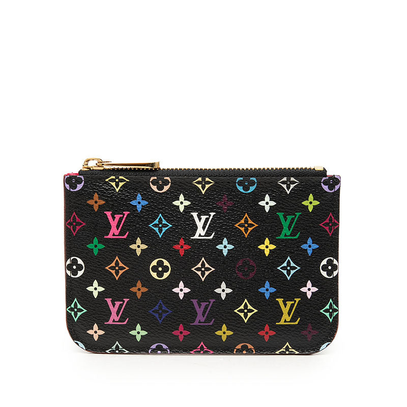 ルイ ヴィトン モノグラム マルチカラー ポシェットクレ コインケース M60279 ノワール ブラック PVC レザー レディース LOUIS VUITTON 【中古】