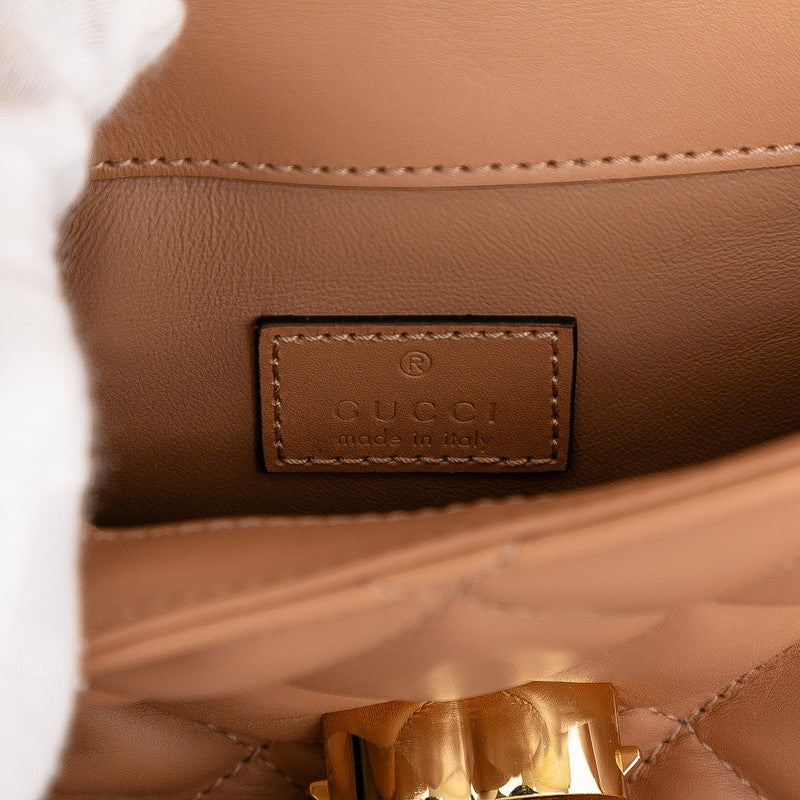 グッチ DECO デコ チェーン ショルダーバッグ 741457 ベージュ レザー レディース GUCCI 【中古】