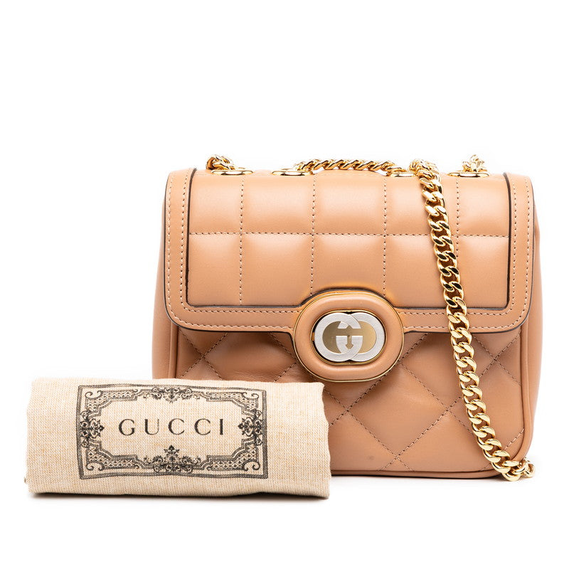 グッチ DECO デコ チェーン ショルダーバッグ 741457 ベージュ レザー レディース GUCCI 【中古】