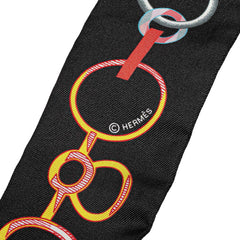 エルメス ツイリー Do Re Boucles ド レ ブックル スカーフ ブラック マルチカラー シルク レディース HERMES 【中古】