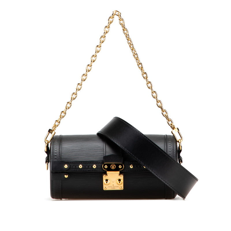 ルイ ヴィトン エピ パピヨン トランク ハンドバッグ ショルダーバッグ 2WAY M58655 ノワール ブラック レザー レディース LOUIS VUITTON 【中古】