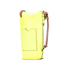 ロエベ ゲートポケット スマイル ウインク 斜め掛け ショルダーバッグ イエロー ブラウン レザー レディース LOEWE 【中古】