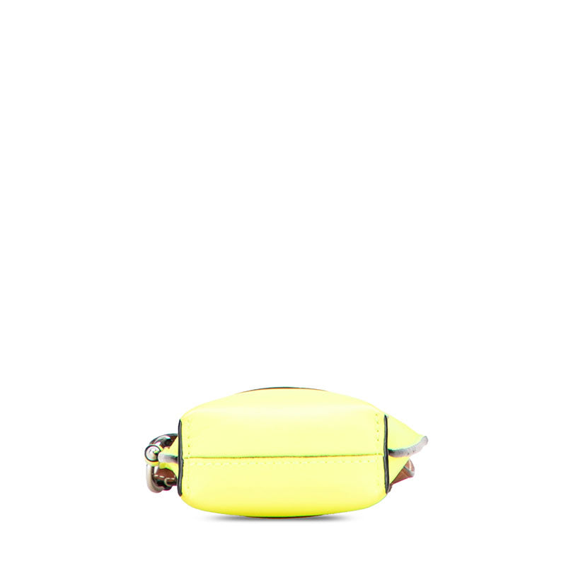 ロエベ ゲートポケット スマイル ウインク 斜め掛け ショルダーバッグ イエロー ブラウン レザー レディース LOEWE 【中古】