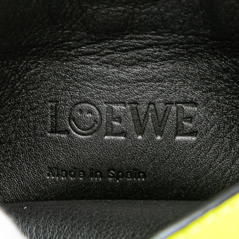 ロエベ ゲートポケット スマイル ウインク 斜め掛け ショルダーバッグ イエロー ブラウン レザー レディース LOEWE 【中古】