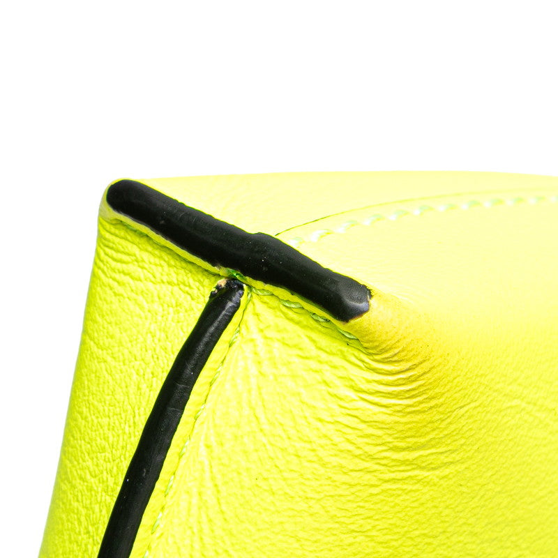 ロエベ ゲートポケット スマイル ウインク 斜め掛け ショルダーバッグ イエロー ブラウン レザー レディース LOEWE 【中古】