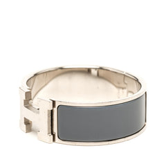 エルメス クリッククラックH PM ブレスレット シルバー グレー メタル エナメル レディース HERMES 中古