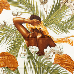 エルメス カレ90 TURBANS DES REINES 王女のターバン スカーフ ホワイト マルチカラー シルク レディース HERMES 【中古】