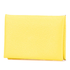 エルメス カルヴィ コインケース ライム イエロー シェーブル レディース HERMES 【中古】