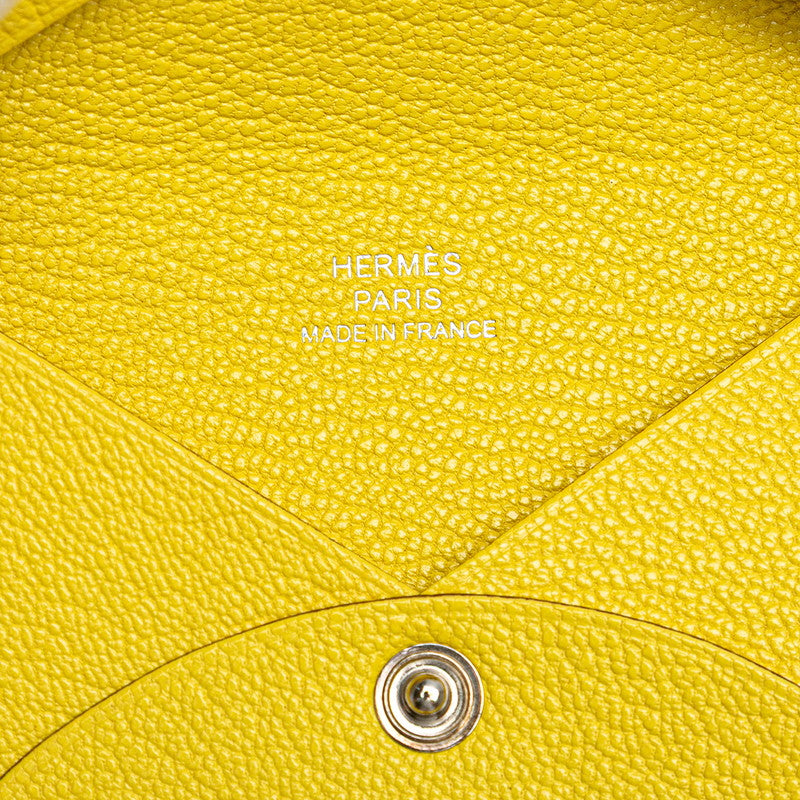 エルメス カルヴィ コインケース ライム イエロー シェーブル レディース HERMES 【中古】