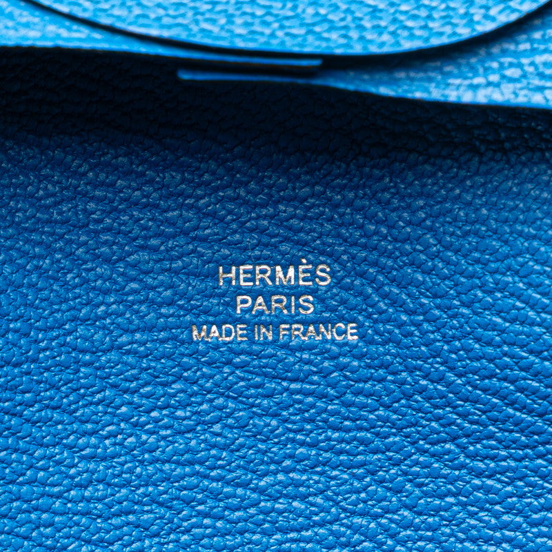 エルメス バスティア コインケース ブルー系 シェーブル レディース HERMES 【中古】