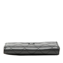 シャネル ココマーク クラシック フラグメントケース カードケース AP3179 ダークグレー ラムスキン レディース CHANEL 中古