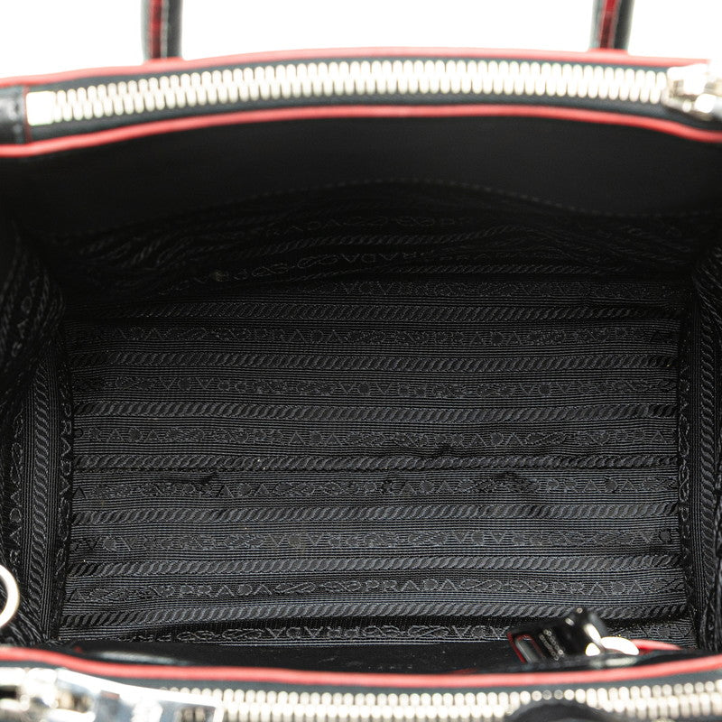 プラダ ハンドバッグ ショルダーバッグ 2WAY 1BA025 ブラック レッド レザー スウェード レディース PRADA 【中古】