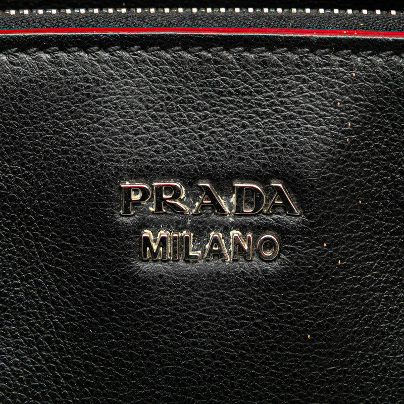プラダ ハンドバッグ ショルダーバッグ 2WAY 1BA025 ブラック レッド レザー スウェード レディース PRADA 【中古】