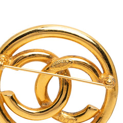 シャネル ココマーク ラウンド ブローチ 93P ゴールド メッキ レディース CHANEL 【中古】