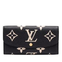 ルイ ヴィトン モノグラム アンプラント ポルトフォイユ エミリー 長財布 M83138 ブラック レザー レディース LOUIS VUITTON 中古
