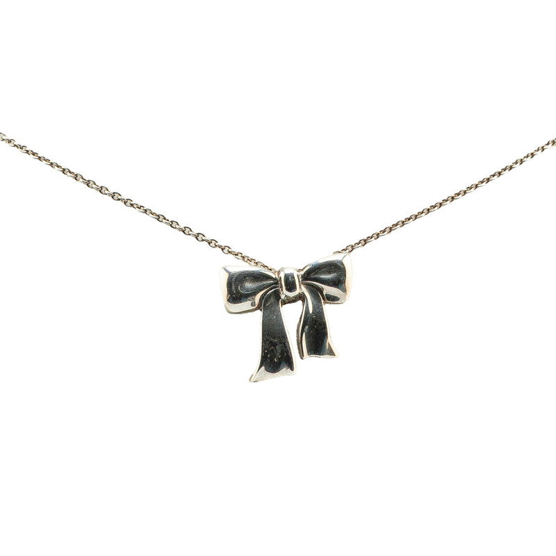 ティファニー リボン モチーフ ペンダントネックレス SV925 シルバー レディース TIFFANY&Co. 【中古】