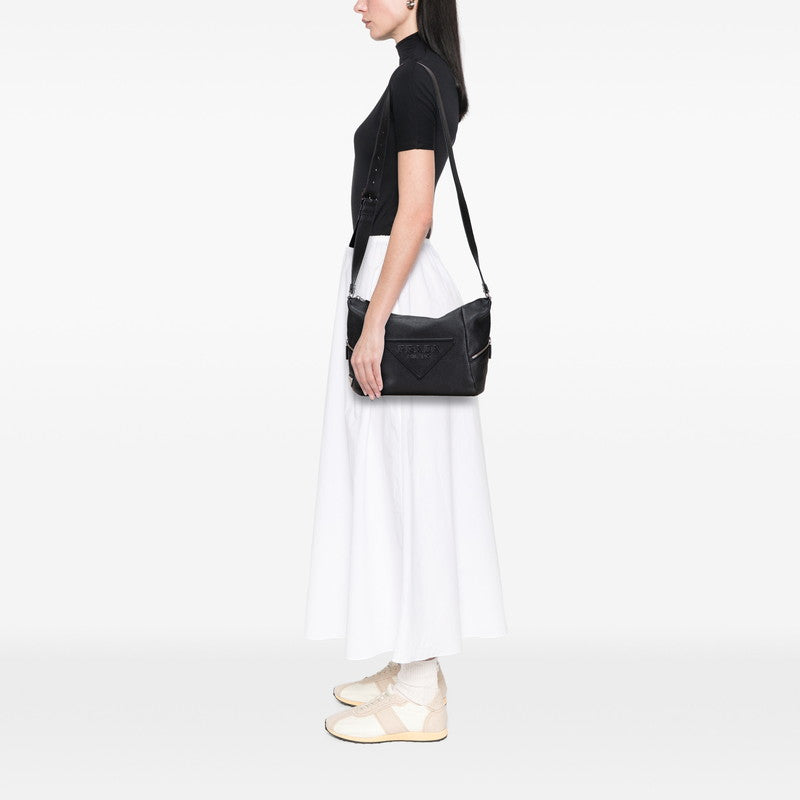 プラダ トライアングルロゴ 斜め掛け ショルダーバッグ 2VH165 ブラック レザー レディース PRADA 【中古】