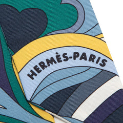 エルメス ツイリー Faubourg Rainbow フォーブルレインボー スカーフ ブルー マルチカラー シルク レディース HERMES 【中古】