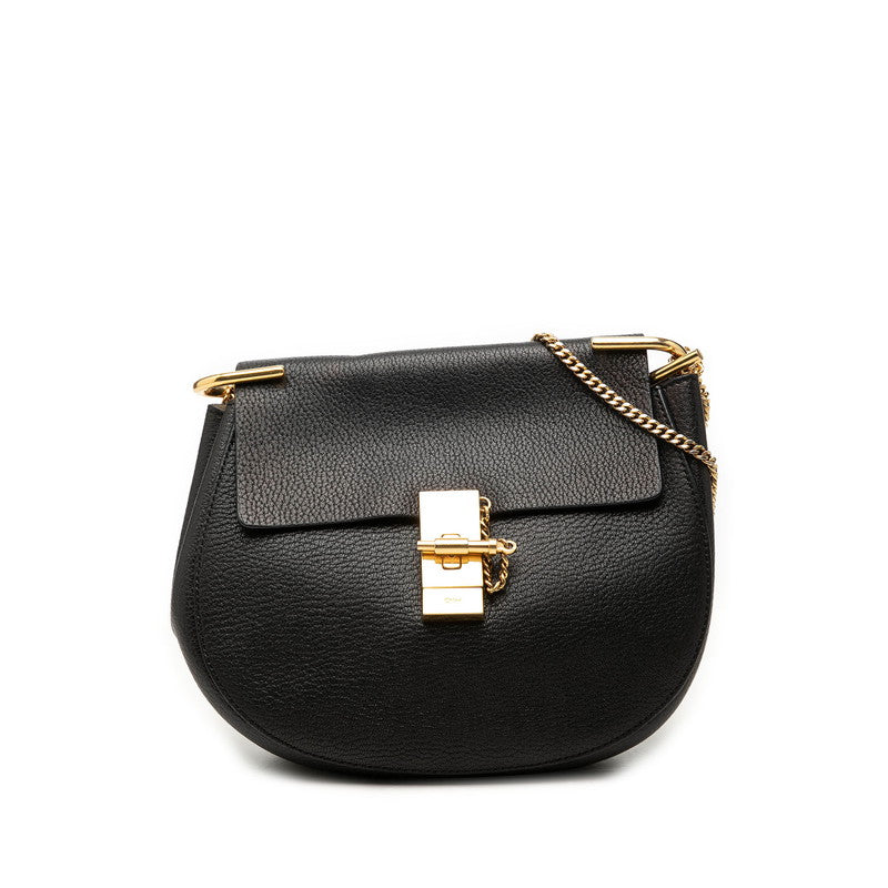 クロエ ドリュー 斜め掛け チェーン ショルダーバッグ ブラック レザー レディース Chloe 中古