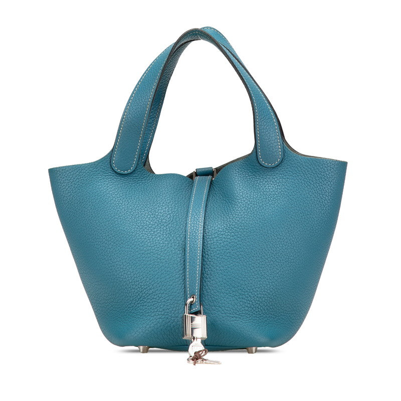 エルメス ピコタンロックPM ハンドバッグ ブルージーン トリヨンクレマンス レディース HERMES 【中古】