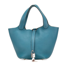 エルメス ピコタンロックPM ハンドバッグ ブルージーン トリヨンクレマンス レディース HERMES 【中古】