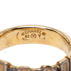 シャネル ロゴ リング 指輪 ゴールド メッキ エナメル レディース CHANEL 【中古】