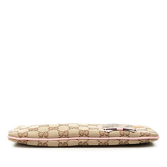 グッチ GGキャンバス ZOO オウム ポーチ 284699 ベージュ ピンク キャンバス レザー PVC レディース GUCCI 中古