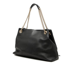 グッチ インターロッキングG ソーホー チェーン トートバッグ ショルダーバッグ 536196 ブラック レザー レディース GUCCI 中古