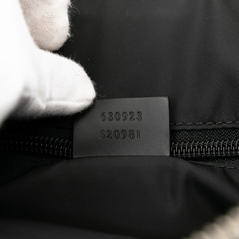 グッチ シェリーライン ハンドバッグ ショルダーバッグ 2WAY 630923 ブラック キャンバス レザー レディース GUCCI 【中古】