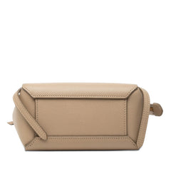 セリーヌ ベルトバッグ ピコ ハンドバッグ ショルダーバッグ 2WAY ベージュ レザー レディース CELINE 【中古】