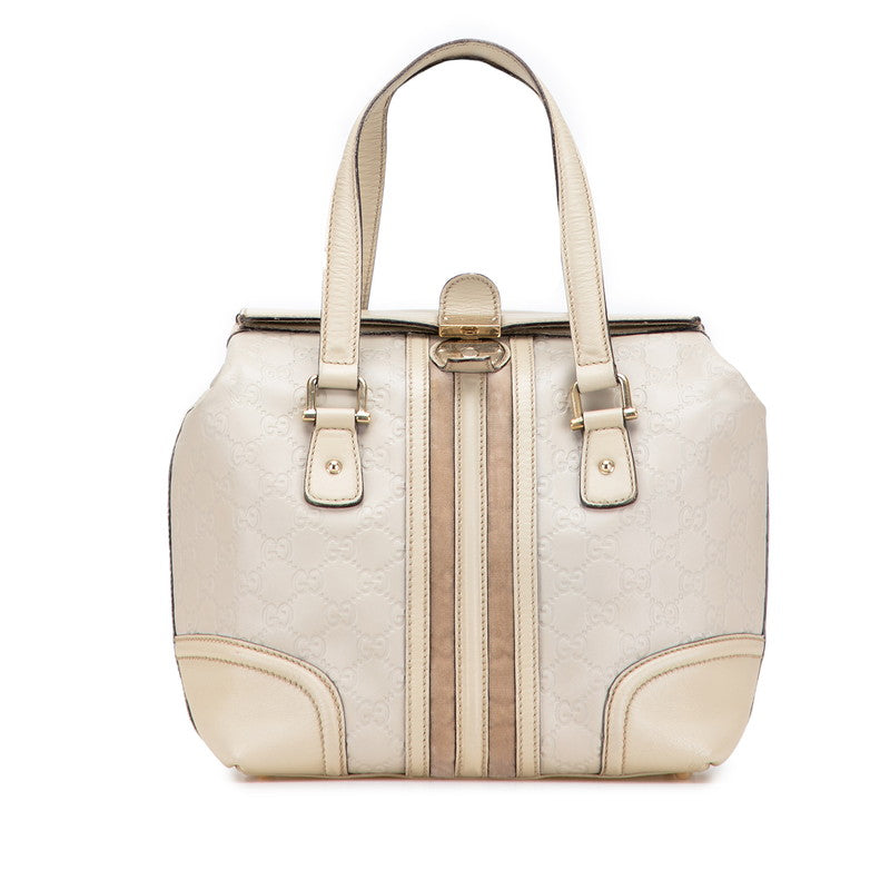 グッチ グッチシマ ハンドバッグ ドクターズバッグ 146002 ベージュ レザー レディース GUCCI 【中古】