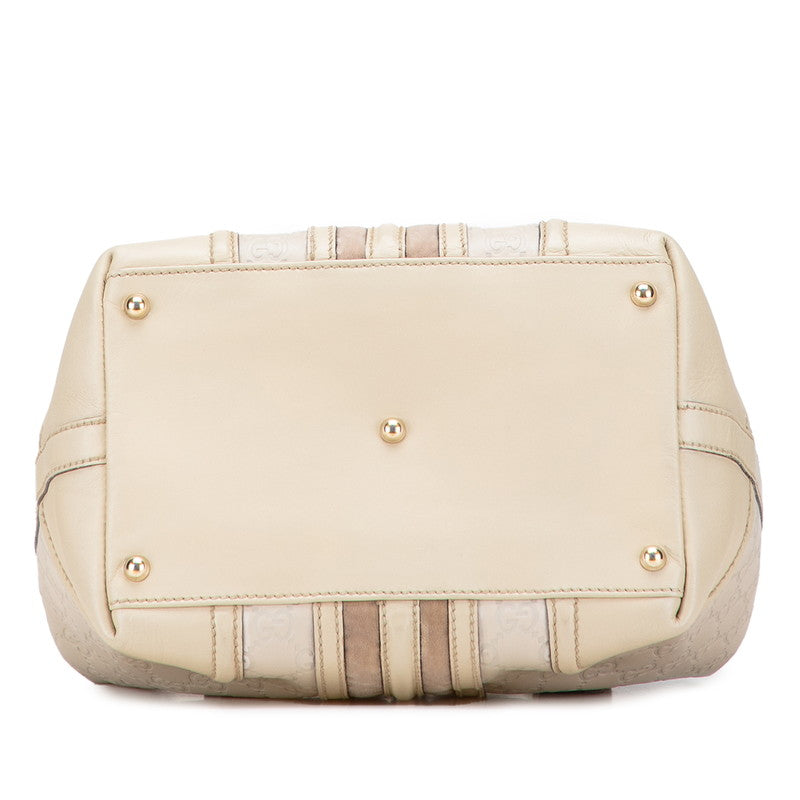 グッチ グッチシマ ハンドバッグ ドクターズバッグ 146002 ベージュ レザー レディース GUCCI 【中古】