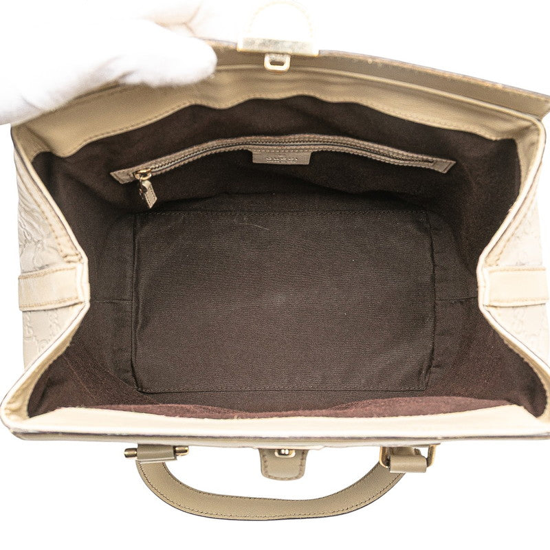 グッチ グッチシマ ハンドバッグ ドクターズバッグ 146002 ベージュ レザー レディース GUCCI 【中古】