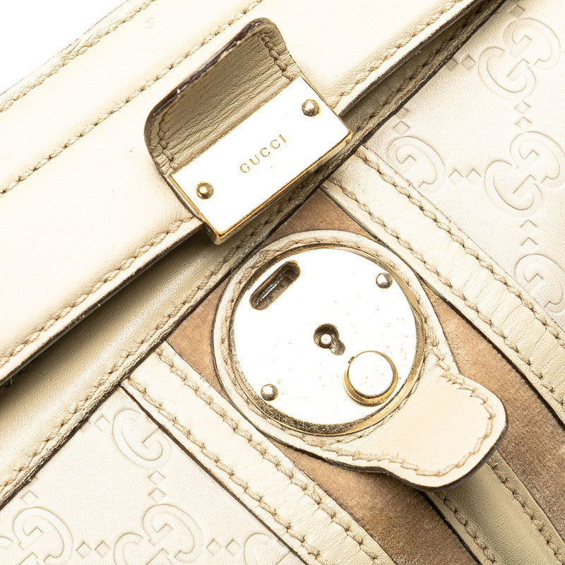 グッチ グッチシマ ハンドバッグ ドクターズバッグ 146002 ベージュ レザー レディース GUCCI 【中古】