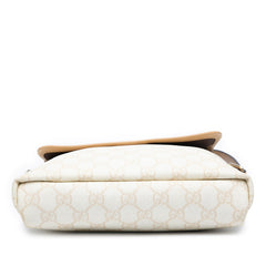 グッチ GGスプリーム ショルダーバッグ メッセンジャーバッグ 223666 ベージュ ブラウン PVC レザー レディース GUCCI 【中古】