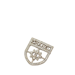 シャネル ロゴ ブローチ シルバー メタル ラインストーン レディース CHANEL 中古