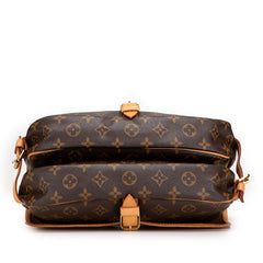 ルイ ヴィトン モノグラム ソミュール30 斜めがけ ショルダーバッグ M42256 ブラウン PVC レザー レディース LOUIS VUITTON 【中古】