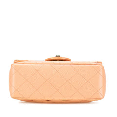 シャネル ミニマトラッセ17 ココマーク ゴールド金具 チェーン ショルダーバッグ ピンクベージュ キャビアスキン レディース CHANEL 【中古】