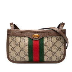 グッチ GGスプリーム オフィディア 斜め掛け ショルダーバッグ 625753 ベージュ ブラウン PVC レザー レディース GUCCI 【中古】