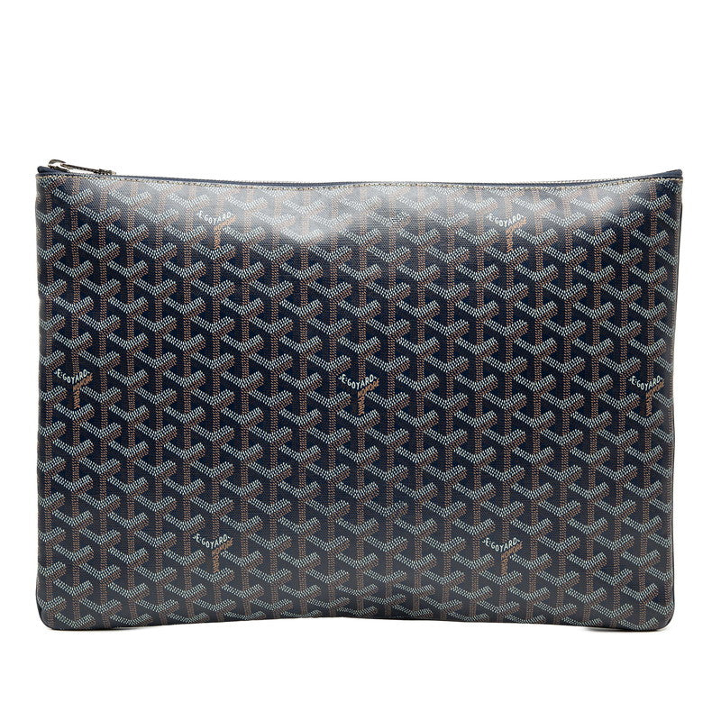 ゴヤール セナGM クラッチバッグ ブラウン ホワイト PVC レディース GOYARD 【中古】