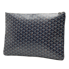 ゴヤール セナGM クラッチバッグ ブラウン ホワイト PVC レディース GOYARD 【中古】