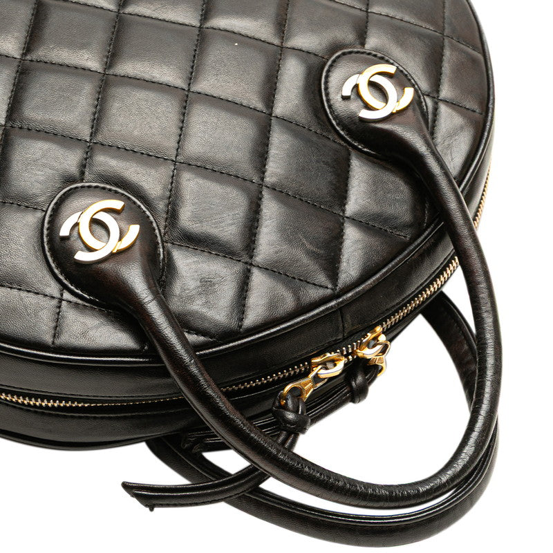 シャネル マトラッセ ココマーク ハンドバッグ ブラック ラムスキン レディース CHANEL 【中古】